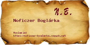 Noficzer Boglárka névjegykártya