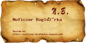 Noficzer Boglárka névjegykártya